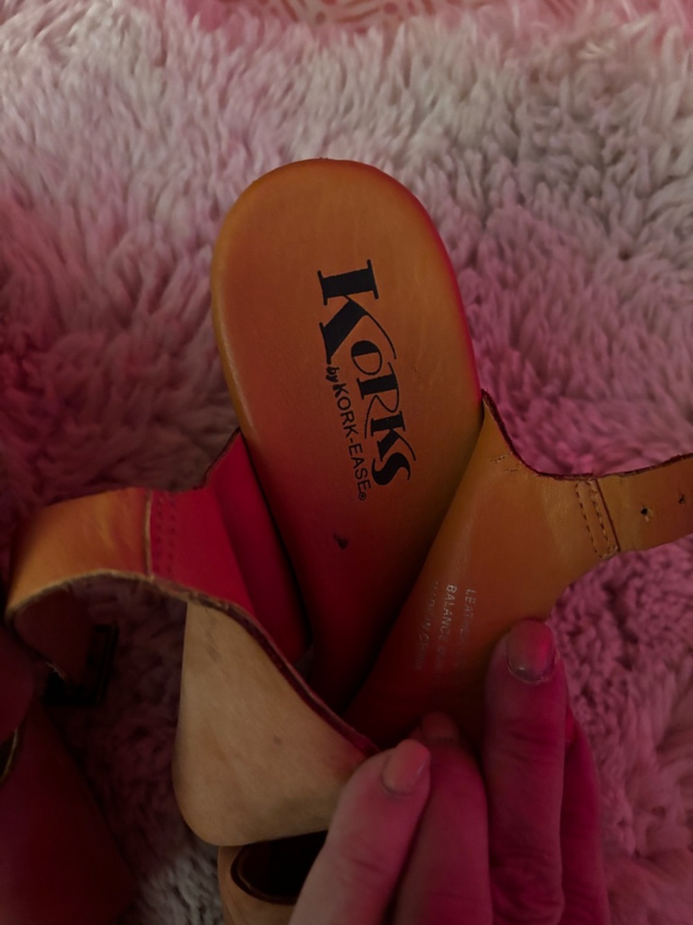 Korks by Kork-Ease Orange and Pink Leather Sandal